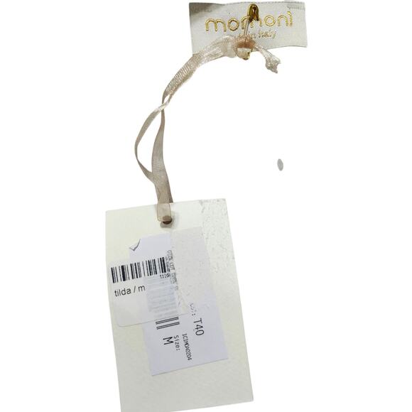 Momoni Medium Peasant Cotton Silk Sheer Lagenlook Blouse Beige Hi Low Hem Top - Picture 10 of 10